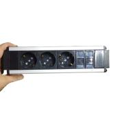 BLOK PRİZ 8 MODUL 3 ŞEBEKE PRİZ, 2 DATA PRİZ GRİ